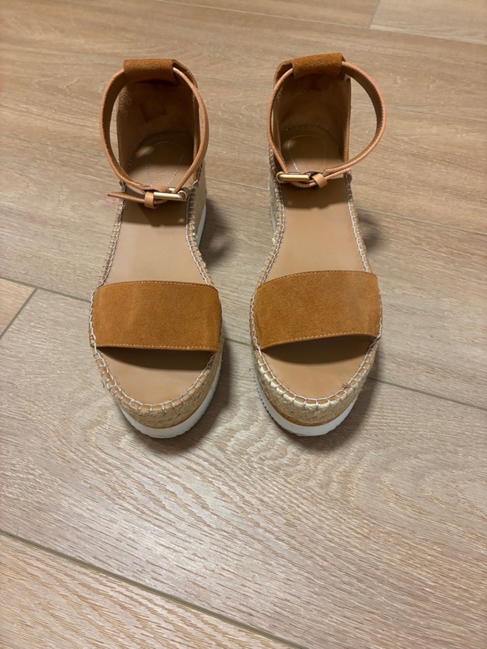 See by Chloe Tan Espadrille Platform Sandals with Ankle Strap - Picture 3 of 4